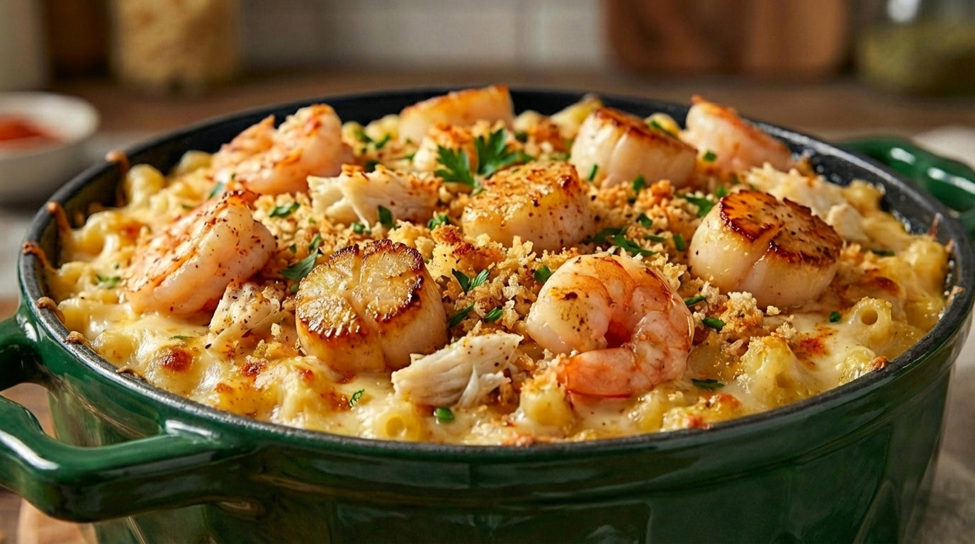 Seafood Luxurious Mac and Cheese – One Pot Version