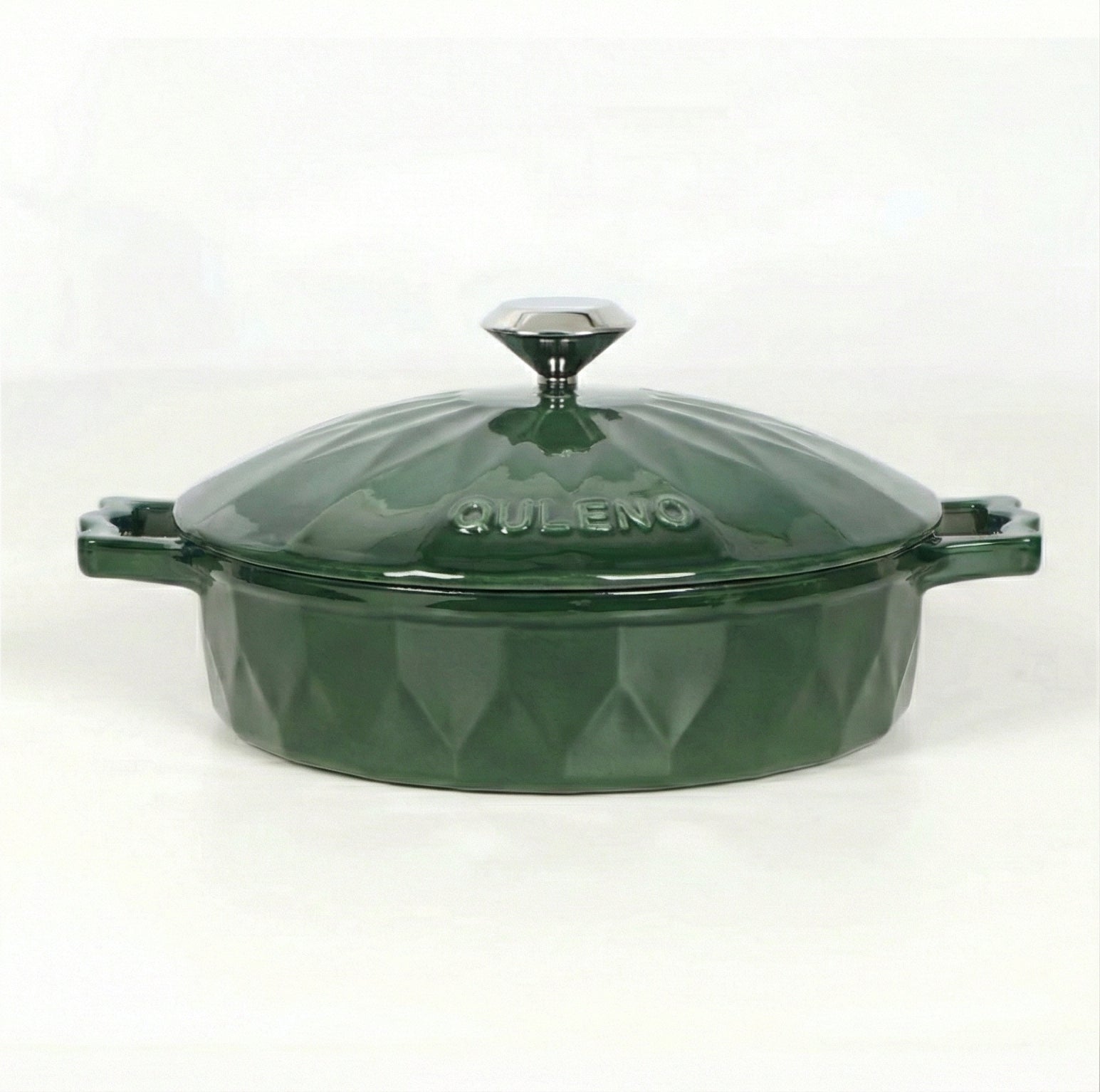 Emerald Enamelled Cast Iron Casserole Pot with Lid