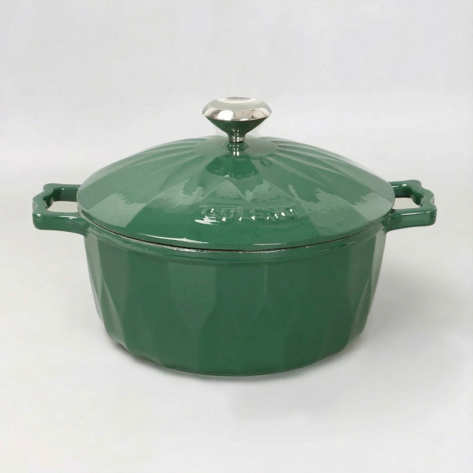 Emerald Enamelled Cast Iron Casserole Pot with Lid