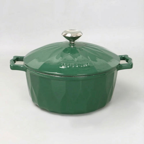 Emerald Enamelled Cast Iron Casserole Pot with Lid