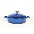 Royal Blue Enamelled Cast Iron Casserole Pot with Lid