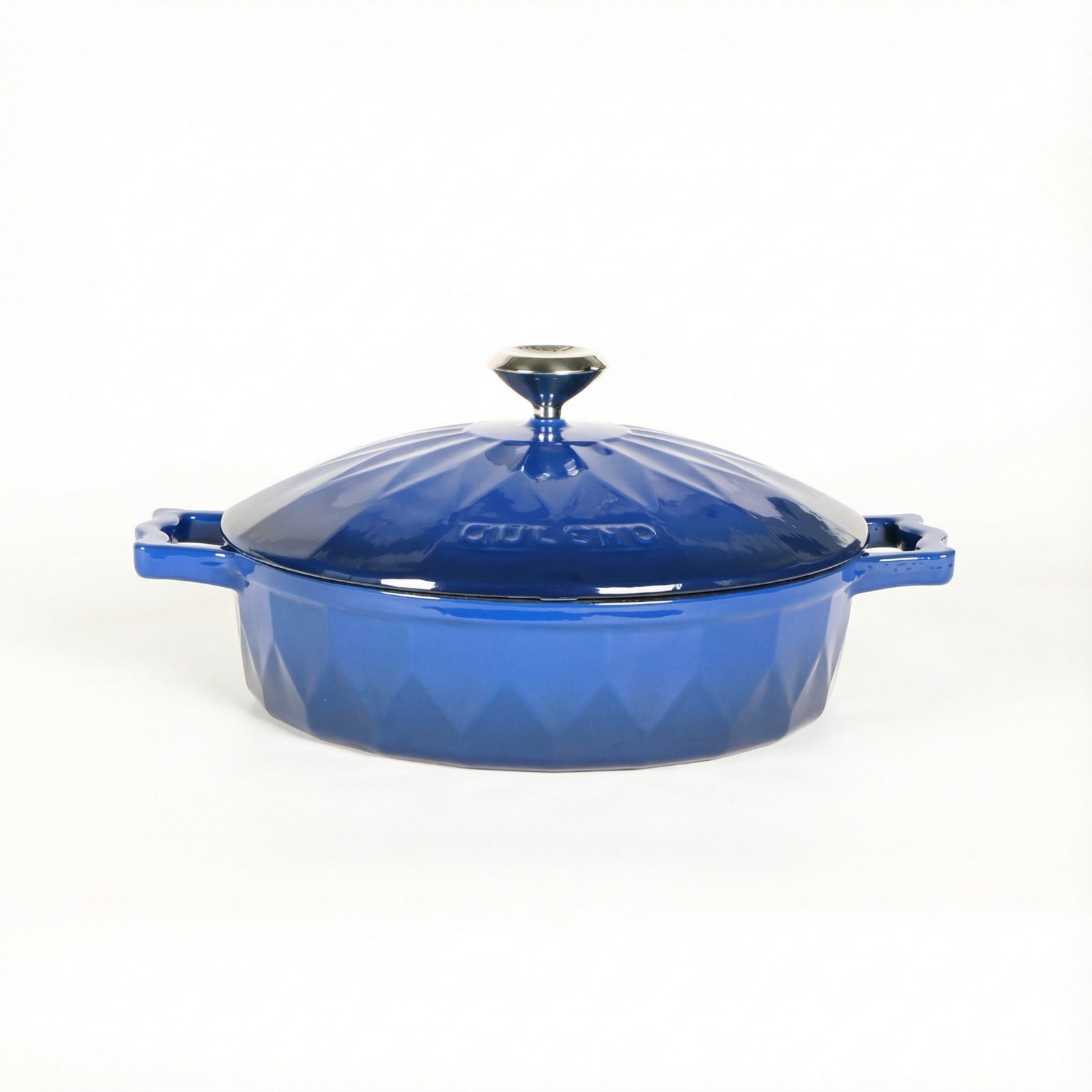 Royal Blue Enamelled Cast Iron Casserole Pot with Lid